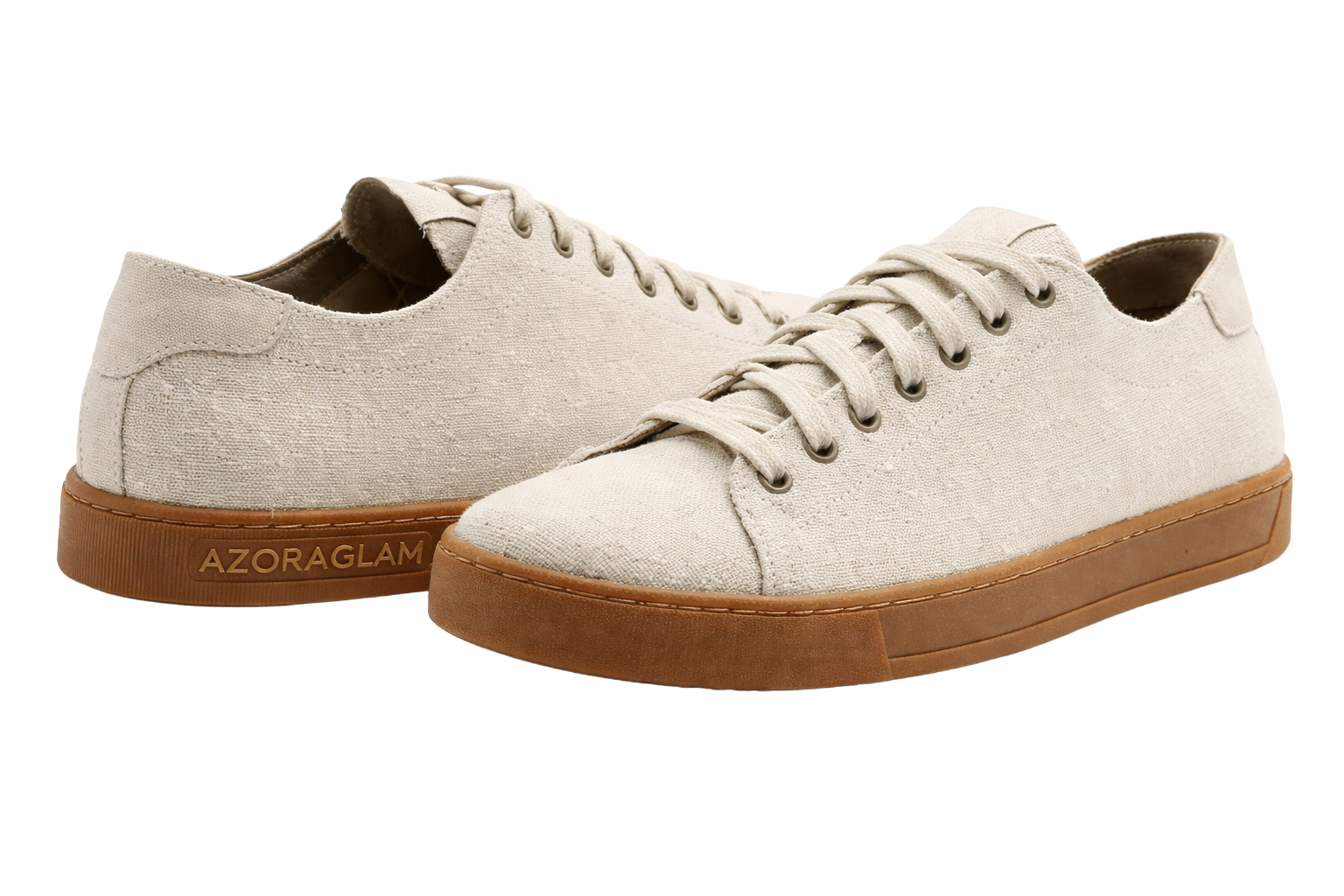 Azoraglam eco canvas sneaker beige lightweight walking shoes