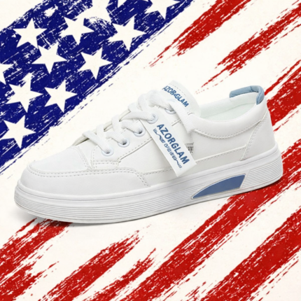 Azora Glam Classic White Street Sneakers – Comfortable Everyday Shoes