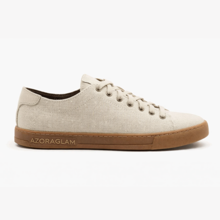 Azora Glam Linen Casual Sneakers – Minimalist Everyday Comfort Shoes