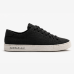 Azora Glam Minimalist Black Canvas Sneakers – Classic Low-Top Casual Shoes for Men & Women